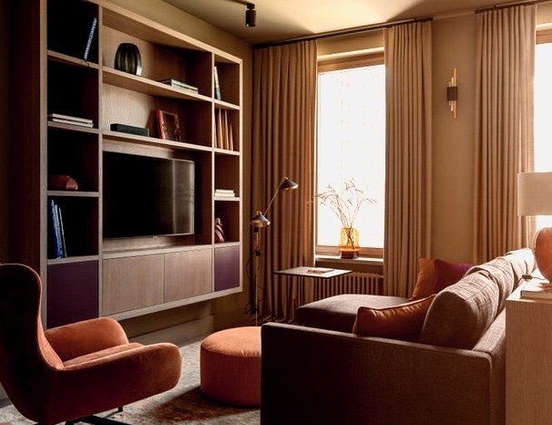 Library - Contemporary Living Room